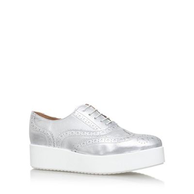 Carvela Silver 'leslie' mid heel lace up shoe